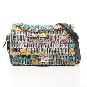 CHANEL 2014-2015 Wool Tweed Flap Chain Easy Shoulder Bag in Multicolor